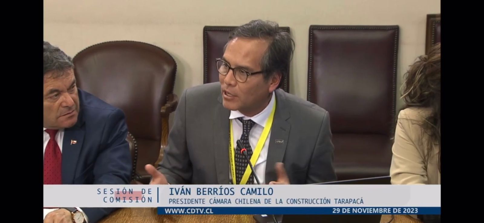 Iván Berríos Camilo, presidente de la CChC Tarapacá, presenta en la Cámara de Diputados el proyecto de ley